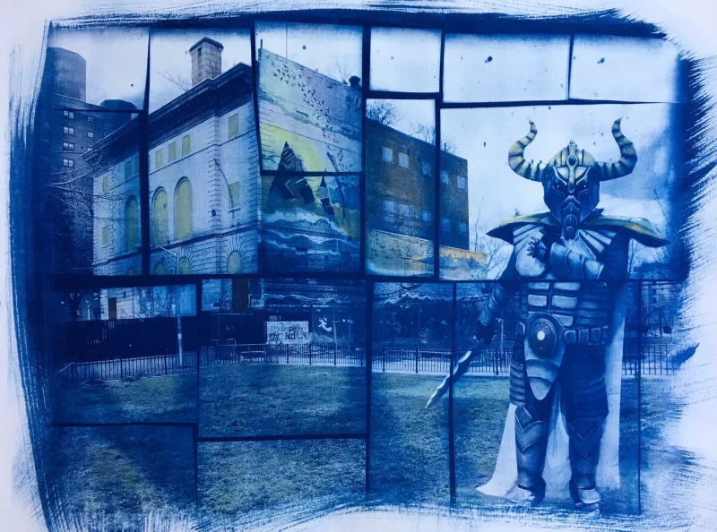 Keeper of the Playground, cyanotype print