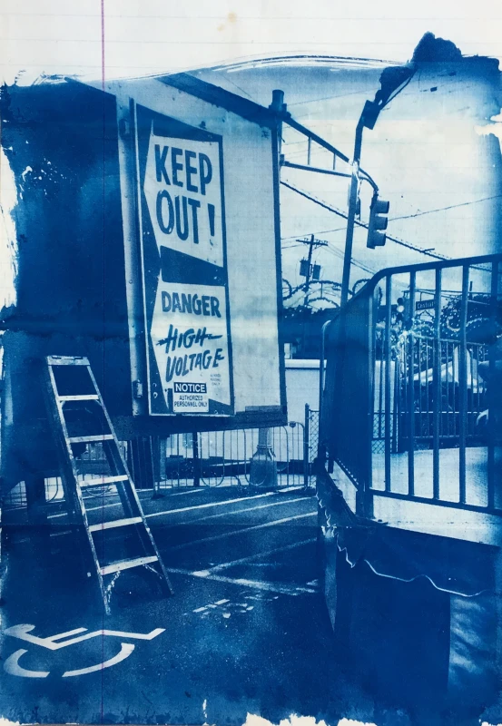 Keep Out, cyanotype print