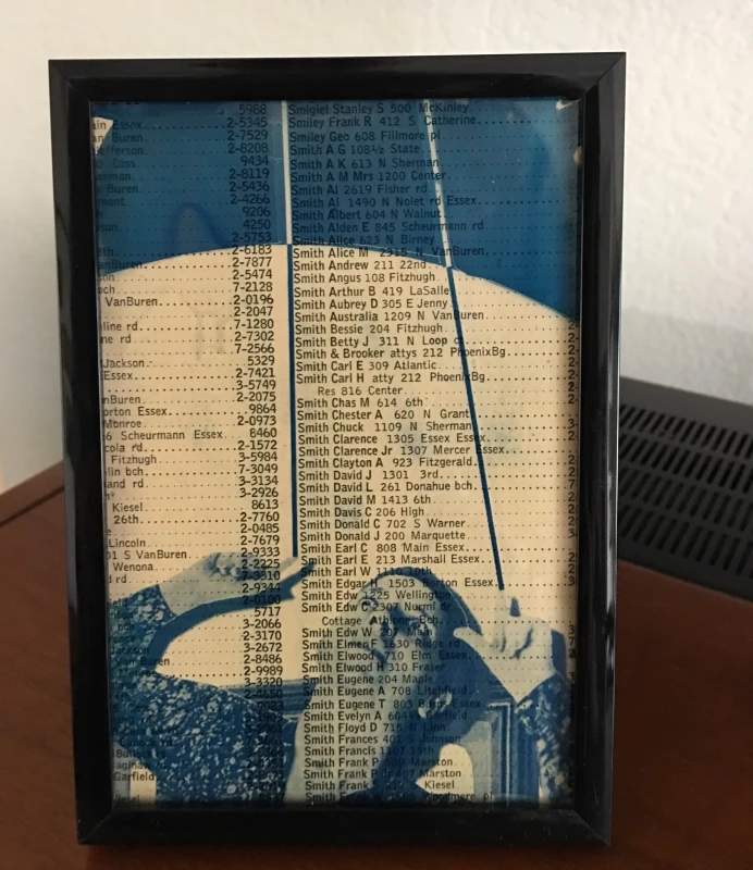 Phone, cyanotype print